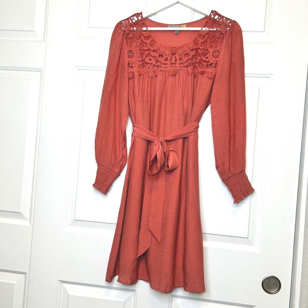 Figueroa & Flower Crochet Lace Boho Mini Dress Small